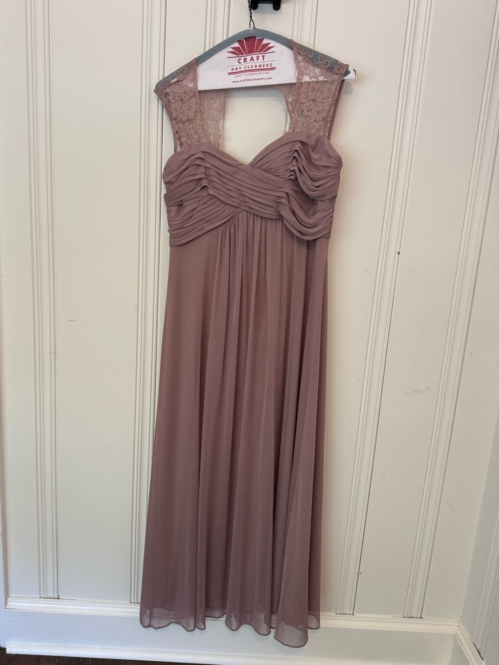 Birdy Grey Lace Yoke Chiffon Maxi Dress - Dusty Rose